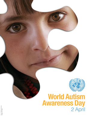 The UN poster symbol for World Autism Awareness Day